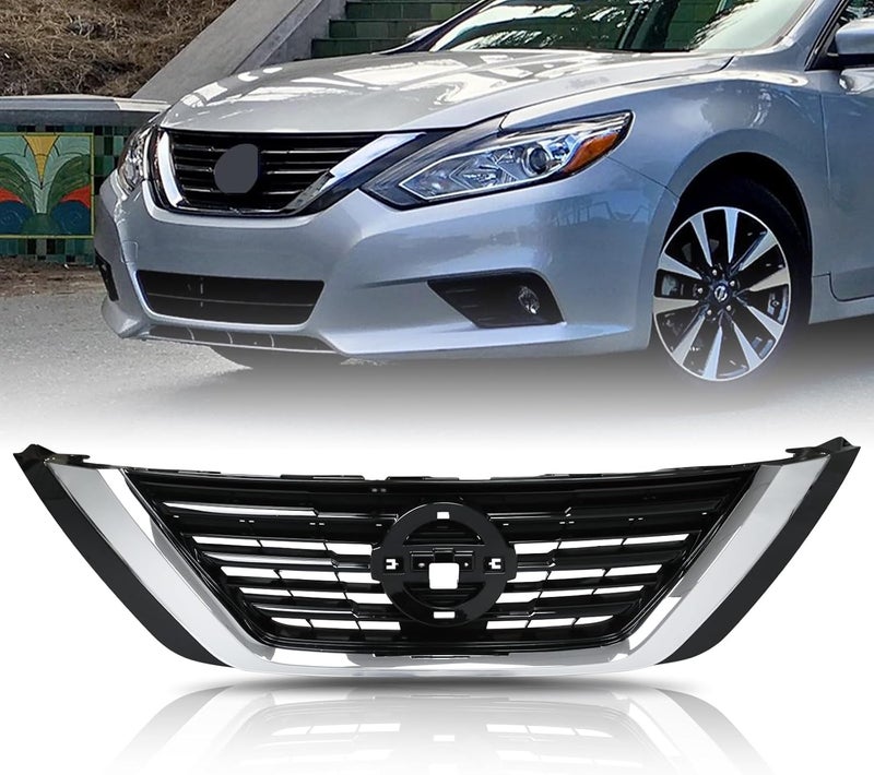 Kspeed Front Bumper Black Air Intake Grille Replacement Shroud Front Air Intake Grill Replacement Kit Compatible with 2016 2017 2018 Nissan Altima Sedan - Image 1